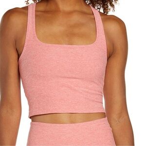 Beyond yoga cropped top pink size Large